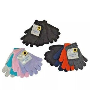 Old East Main Company Kids' Gloves 4 Pack Assorted Colors Winter Knit Warm Snow